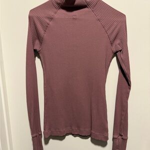 G-Star RAW Ribbed High-Neck Long Sleeve Top – Mauve Pink – Size S